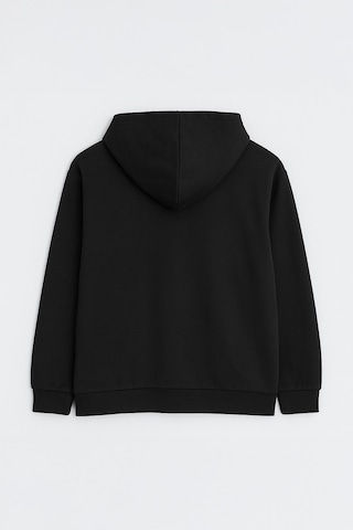 Mixray 2025 Kadın Fermuarlı Basic Kapüşonlu Modal Sweatshirt Hoodie Siyah
