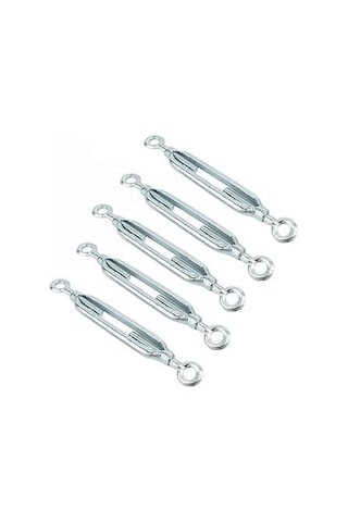 Galvaniz Çelik Gerdirme Aparatı, 12mm, 5'li Set, Çift Taraflı Kanca Uçlu Metal Halat Gergi Ekipmanı