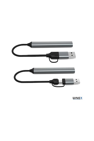 Winex 4in1 UsbA ve Type-C To UsbA 3.01 Çoklayıcı Hub Adaptör