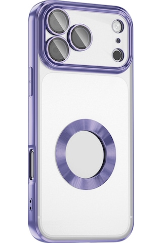 Apple Uyumlu iPhone 17 Pro Max Kılıf Kamera Korumalı Logo Gösteren Zore Omega Kapak - Turuncu Turuncu