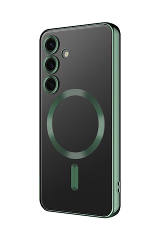 Mobilteam Galaxy S24 Plus Uyumlu Kamera Korumalı Magsafe Wireless Şarj Özellikli Demre Koyu Yeşil