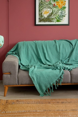 Mint Balıksırtı Desen Koltuk Örtüsü 180 210 Mint