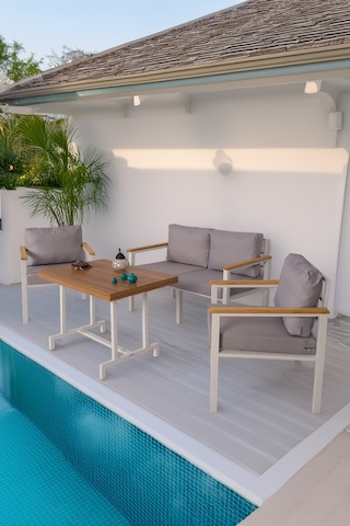Neokas Bahçe Takımı, Balkon Mobilyası, 1+1+2+masa, Kafe Koltuğu, Bekleme Alanı Koltuğu Beyaz