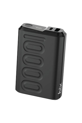Bix Tpb15 10000mah Pd 20w Usb-c Usb-a Qc 3.0 22.5w Süper Hızlı Şarj Destekli Dijital Ekranlı Mini Powerbank Siyah Siyah