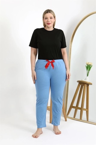 Mtm My The Mall Kadın Pamuklu Büyük Beden Alt Pijama Mavi Mavi