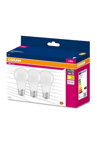 Osram Led Ampul 1521 Lümen 13w E-27 2700k Sarı Işık 3 Lü Paket