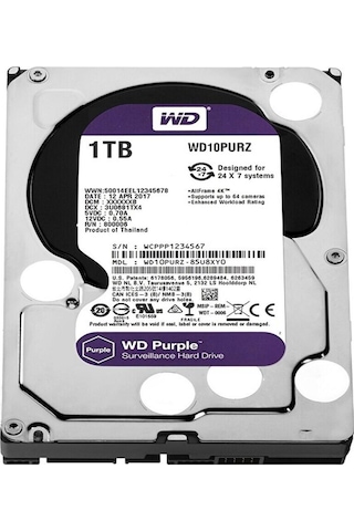 Wd Purple Wd10purz 3.5" 1tb 64mb 5400 Rpm 7/24 Güvenlik Harddisk