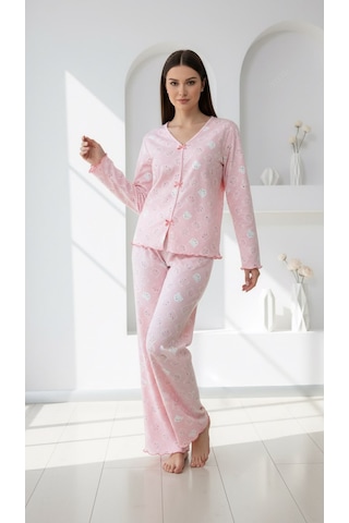 Divinus Panda Desenli Bayan Pijama Takımı Pembe