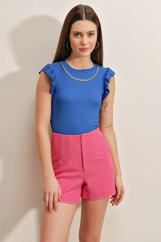 Bigdart 0430 Örme Bluz - Saks 001