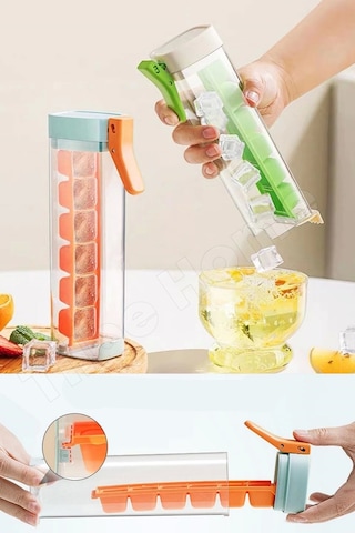 Tilbe Home Basmalı 6 Bölmeli Kare Buz Kalıbı Taşınabilir Buz Küpü Kalıbı Kare Buzluk Kokteyl Buz Kal Çok Renkli