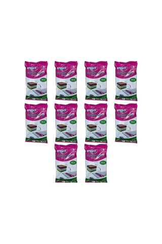 Vindex Vakumlu Giyisi Yastık Yorgan Saklama Torbası Poşeti Hurç - Mega - 100x130 Cm. - 10 Paket 140l