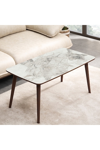 Vovvahome Luci Mdf Ahşap Orta Sehpa - Beyaz Mermer