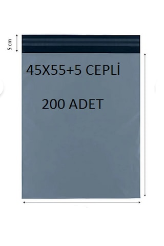 45x55+5 200 Adet Cepli Kargo Poşeti Cac Plastik