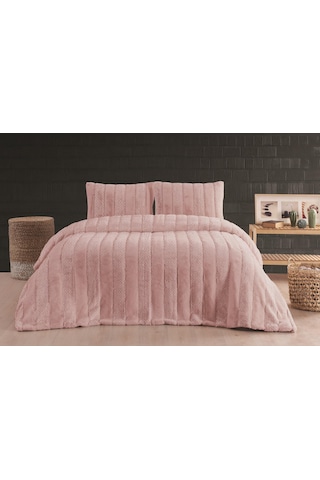 Merinos Luxe 3 Parça Çift Kişilik Yatak Örtüsü Seti Kutulu 230x250 Petek Pudra