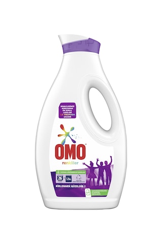 Omo Renkliler için 26 Yıkama Sıvı Deterjan 3 x 1690 ML