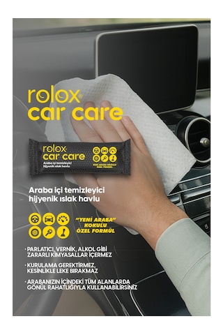 Rolox Car Care -50 Paket - Araba Içi Temizleyici Hijyenik Islak Havlu