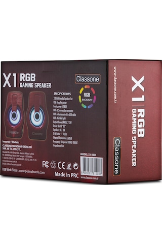 Classone X1 Red Gaming Hoparlör - Kırmızı