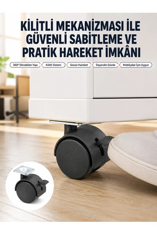 Hepsi Kilitli Mini Tekerlek Ayak 4 Cm 4 Lü Set Najmaddin Diğer