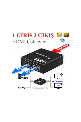 Hdmi Çoklayıcı 1 Giriş 2 Çıkışlı 1080P 3D Hdmi Splitter