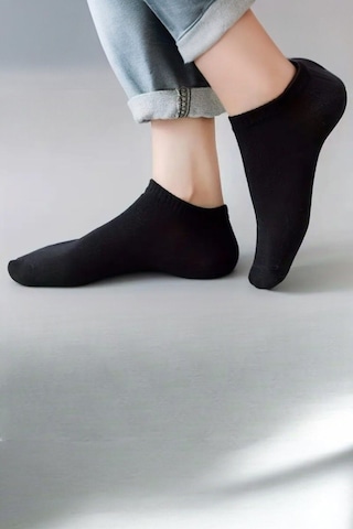 Hitit Socks Hitit Sock Erkek 10 Çift Premium Kalite Pamuklu Düz Patik Siyah Beyaz Siyah - Beyaz