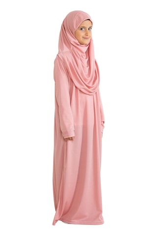 İki Parça Çocuk Elbisesi Seti Eşarp İle Takım Pudra