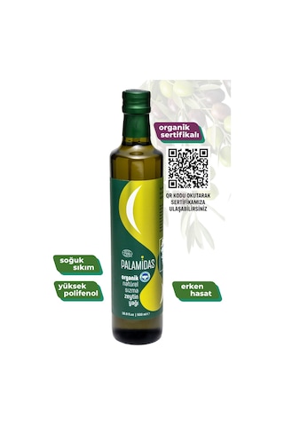 Organik Soğuk Sıkım Erken Hasat Zeytinyağı 500 Ml