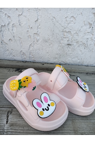 Huzurlu Adımlar Tavşan Pembe Sandalet Pudra Pembesi