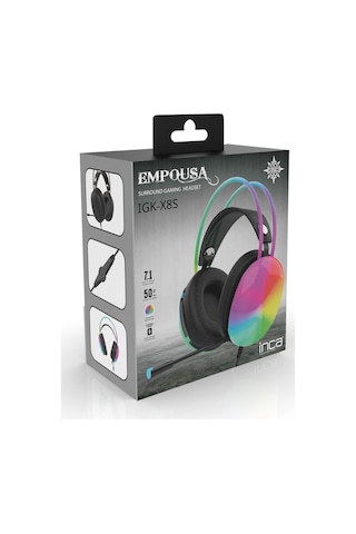 Inca LGK-X8Y 7.1 Surround Rgb Led Gamin Kablolu Kulaküstü Kulaklık