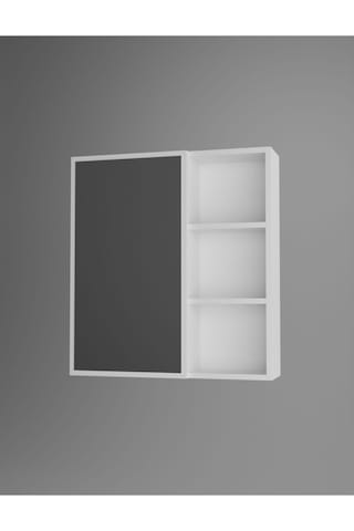 Tek Kapaklı Aynalı Banyo Dolabı Çok Amaçlı Banyo Dolabı Beyaz