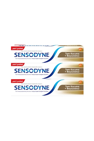 Sensodyne Tam Koruma + Beyazlatıcı Diş Macunu 3 x 50 ML
