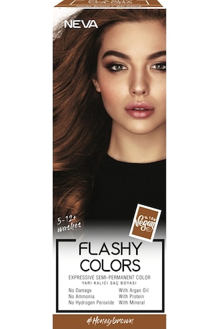 Neva Color Flashy Colors Yarı Kalıcı Saç Boyası Honey Brown / Bal Kahve 100 ML