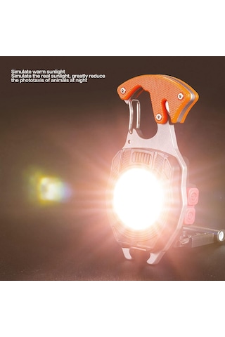 Mini Çalışma Işığı Çakmak Özellik Led Anahtarlık El Feneri Turuncu