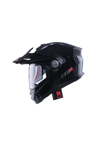 Cross Kask Ncr-165 Çene Açılır Gözlüklü E-ce Belgeli Kask Parlak Siyah Siyah