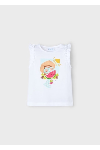 Mayoral Kız Çocuk T-shirt 3021y25 Beyaz