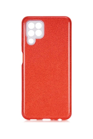 Samsung Uyumlu Galaxy M22 Kılıf Zore Shining Silikon Kırmızı