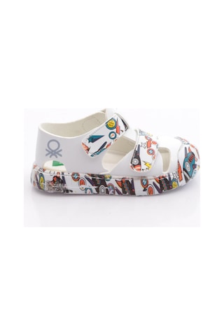 Benetton Bn-1409 Çocuk Sandalet Beyaz Sarı