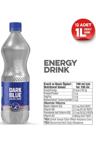 Dark Blue Enerji İçeceği 1 Lt X 6 Adet