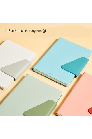 Nusıgn Ens209 A5 Deri Kapaklı Defter 80 G/m² 96 Yaprak Çizgili + Noktalı Pembe