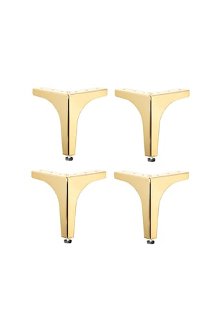 4 Adet Klas Ayak Metal 17 Cm Altın Mobilya Koltuk Ayağı