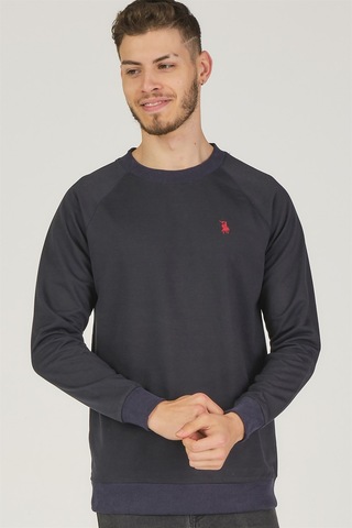 V4003 Dewberry Reglan Kol Erkek Sweatshırt-lacivert Lacivert