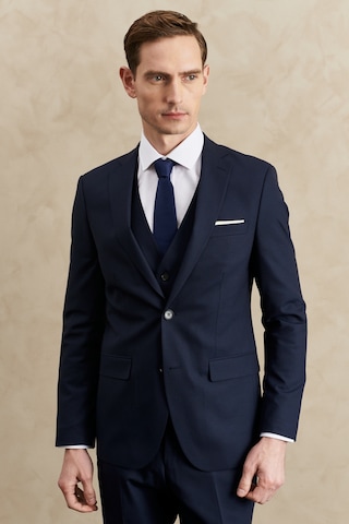 Ac&co Erkek Lacı Su Geçirmez Slim Fit Mono Yaka Yelekli Yünlü Nano Takım Elbise