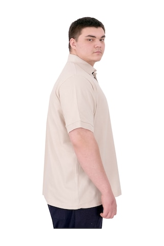 Mode Xl Büyük Beden Erkek T-shirt Pike Polo Yaka U25305 Bej Bej