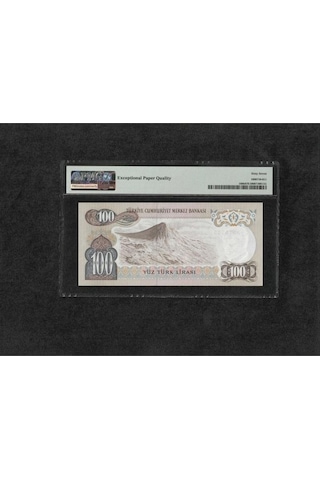 Türk Lirası Pmg 67 Epq Superb Gem Unc 100 Lira P 189b 1970 Nd 1979 S/n H09 6. Emisyon 2. Tertip