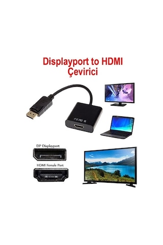 Displayport To Hdmi Dönüştürücü Adaptör Display Port Erkek Vga Dişi