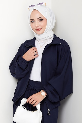 Bestenur Fermuarlı Oversize Takım 1595 - Lacivert Lacivert