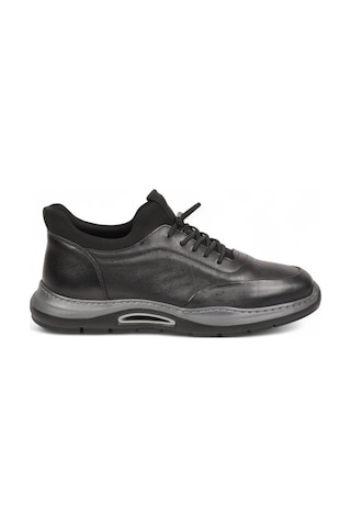 Komcero Kauçuk Tabanlı Siyah-füme Hakiki Deri Sneaker Erkek Casual Ayakkabı Hz2844-8225