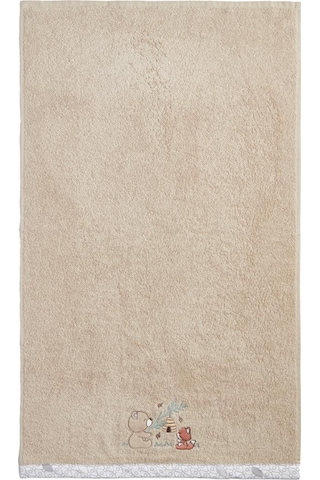 Gezenbebe Hero Nakışlı Bebek Çocuk El Ve Baş Havlusu 50x90 Bej