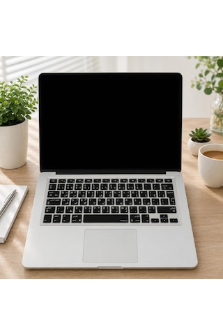 Arapça Silikon Klavye Koruyucu Apple Macbook Air 13 Ve Macbook Pro 13/15 İle Uyumlu Tr/eu Iso Ters L Enter A1278 A1502 A1425 A1369 A1466 A1286 A1398 Siyah