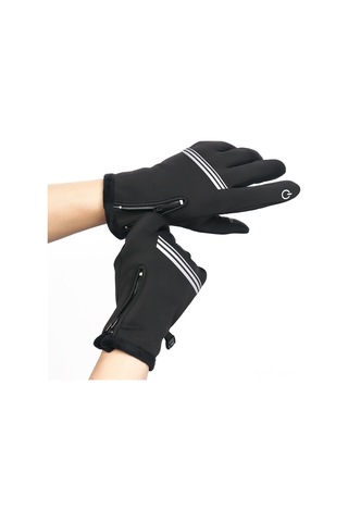 Yaleker Kış Bisiklet Eldiveni - Rüzgar Geçirmez, Şok Emici, Isınır, Dokunmatik Ekran Uyumlu, Tam Parmaklı - Gri, Palmiye Granüllü - Xxl