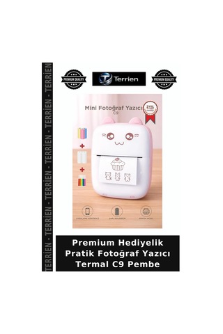 Premium Hediyelik Pratik Fotoğraf Yazıcı Termal C9 Pembe Diğer